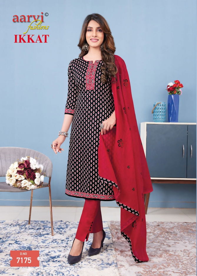 Aarvi Ikkat Vol 1 Printed Cotton Readymade Dress Exporters In India
